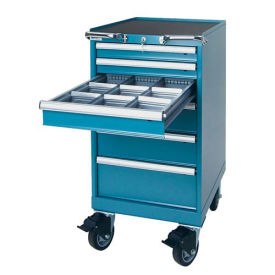 6 Drawer Mobile Cabinet, Blue, 22-3/16"W x 28-1/2”D x 41-1/2”H