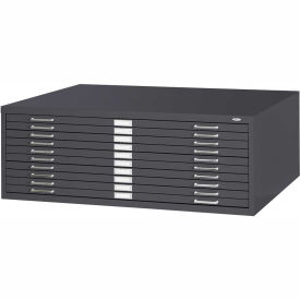 Safco 4986BL 10-Drawer Steel Flat File for 30" x 42" Documents, Black
