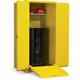 EAGLE Vertical Drum Cabinet For Flammable Drums - 31x31x65" - 1 Drum - Manual-Close Doors