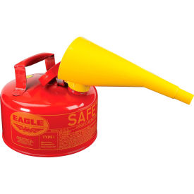 Eagle UI-10-FS Type I Safety Can, 1 Gallon with Funnel, Red