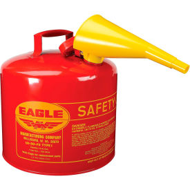 Eagle UI-50-FS Type I Safety Can, 5 Gallon with Funnel, Red