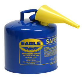 Eagle UI-50-FSB Type I Safety Can, 5 Gallon with Funnel, Blue