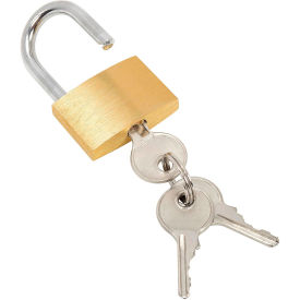 Global Industrial Brass Padlock With 3 Keys - Keyed Differently