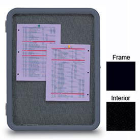 United Visual Products 18"W x 24"H Image Enclosed Black Fabricboard with Black Frame