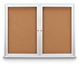 United Visual Products 72"W x 36"H Outdoor Combo Board w/Two Corkboards
