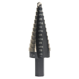 Unibit Cobalt Step Drill-4 12 Hole Sizes (3/16"-7/8"), 1/16" Increments