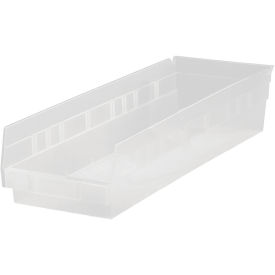 Quantum Plastic Shelf Bin, 8-3/8 x 17-7/8 x 4 Clear - Pkg Qty 10