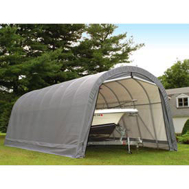 Round Style Shelter, 14x28x12, Gray