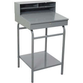 Open Steel Shop Desk - 24x22 - Gray