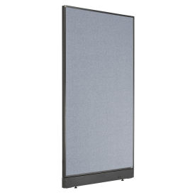 36-1/4"W x 64"H Office Partition Panel with Pass-Thru Cable, Blue