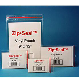 Zip Seal Vinyl Pouches, 4" x 6", Magnetic, 25/Pk