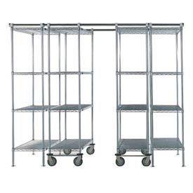 Nexel 4 Unit SPACE TRAC Storage Shelving, 12 Ft. Long, Poly-Z-Brite, 36x24x86