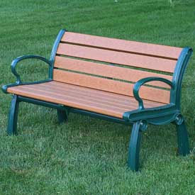 Heritage Bench, Recycled Plastic, 4 ft, Green & Cedar