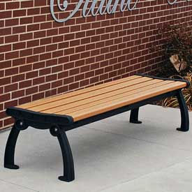 Heritage Backless Bench, Recycled Plastic, 5 ft, Black & Cedar