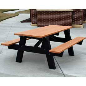 6' A-Frame Table, Recycled Plastic, Cedar