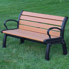 Heritage Bench, Recycled Plastic, 4 ft, Black & Cedar