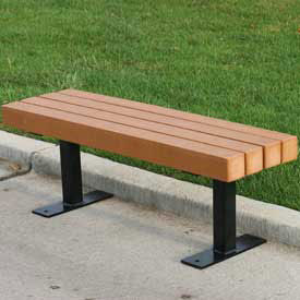 Trailside 4' Flat Bench, Recycled Plastic, Cedar
