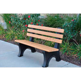 4' Comfort Park Avenue Bench, Recycled Plastic, Cedar
