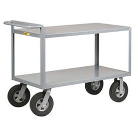 LITTLE GIANT Cushion Load Trucks with Crossbrace Handle - 10" Puncture-Proof Rubber Wheels - 48"Wx30