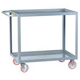 LITTLE GIANT All Welded Service Cart, 2 Lip Shelves, 24 x 48