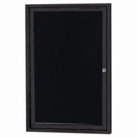 Aarco 1 Door Enclosed Letter Board Cabinet Black Powder Coated - 24"W x 36"H