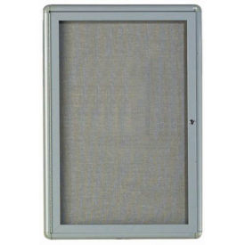 Aarco 1 Door Design Enclosed Bulletin Board Medium Grey - 24"W x 36"H