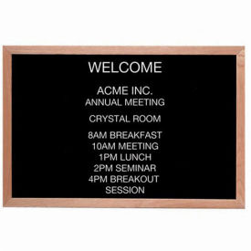 Aarco Red Oak Framed Letter Board Message Center - 36"W x 24"H