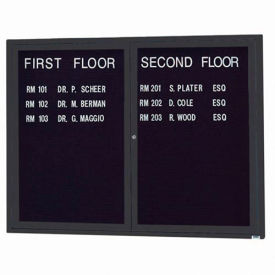 Aarco 2 Door Letter Board Cabinet Black Powder Coat - 48"W x 36"H