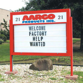 Aarco Double Sided Marquee w/ Header - 72"W x 52"H