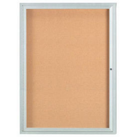 Aarco 1 Door Framed Enclosed Bulletin Board - 36"W x 48"H