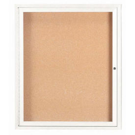 Aarco 1 Door Framed Enclosed Bulletin Board White Powder Coat - 30"W x 36"H