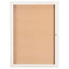 Aarco 1 Door Framed Enclosed Bulletin Board White Powder Coat - 36"W x 48"H