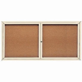 Aarco 2 Door Framed Enclosed Bulletin Board - 72"W x 36"H