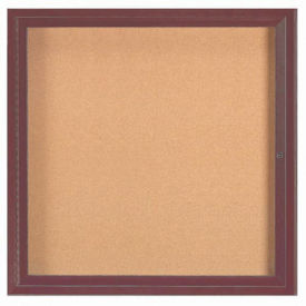 Aarco 1 Door Framed Enclosed Bulletin Board Bronzed Anod. - 36"W x 36"H