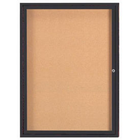 Aarco 1 Door Framed Enclosed Bulletin Board Bronzed Anod. - 36"W x 48"H