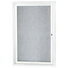 Aarco 1 Door Aluminum Framed Enclosed Bulletin Board White Powder Coat - 24"W x 36"H