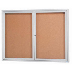 Aarco 2 Door Framed Illuminated Enclosed Bulletin Board - 60"W x 48"H