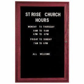 Aarco 1 Door Cherry Enclosed Changeable Letter Board - 24"W x 36"H