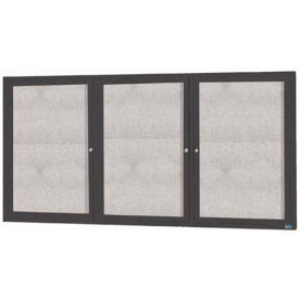 Aarco 3 Door Alum Framed Illum Enclosed Bulletin Board Bronzed Anod. - 96"W x 48"H