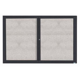 Aarco 2 Door Aluminum Framed Enclosed Bulletin Board Bronze Anod. - 72"W x 48"H