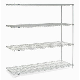 Nexel Chrome Wire Shelving Add-On, 60"W x 21"D x 54"H