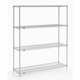 Nexel Wire Shelving, Poly-Z-Brite, 60"W x 18"D x 54"H