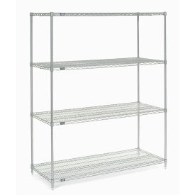 Nexel Wire Shelving, Poly-Z-Brite, 48"W x 21"D x 54"H
