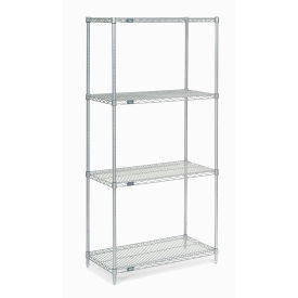 Nexel Wire Shelving, Poly-Z-Brite, 36"W x 24"D x 54"H