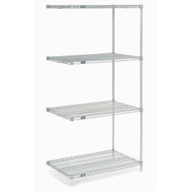 Nexel Chrome Wire Shelving Add-On, 36"W x 21"D x 74"H