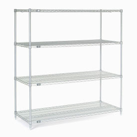 Nexel Wire Shelving, Poly-Z-Brite, 54"W x 14"D x 63"H