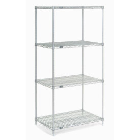 Nexel Wire Shelving, Poly-Z-Brite, 24"W x 14"D x 74"H