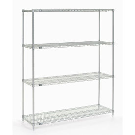 Nexel Wire Shelving, Poly-Z-Brite, 60"W x 14"D x 74"H