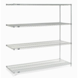 Nexel Wire Shelving Add-On, Poly-Z-Brite, 54"W x 14"D x 74"H