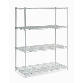 Nexel Wire Shelving, Poly-Z-Brite, 60"W x 14"D x 86"H